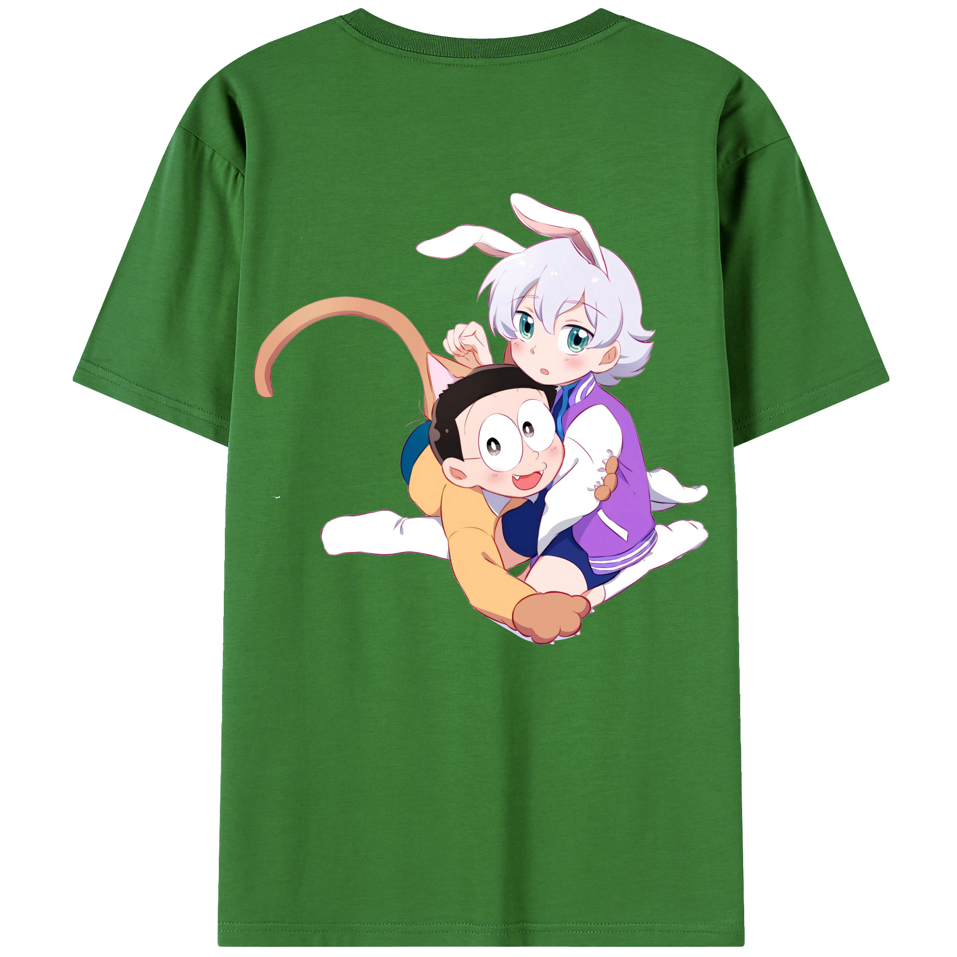 （画像用） ドラえもん 野比 のび太 Doraemon Nobita Nobi レディース半袖Tシャツ(バックプリント)